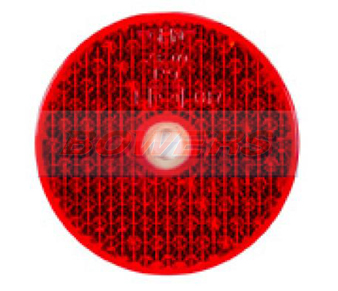 Red Round Stick/Screw On Reflector 60mm